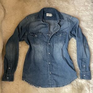 Shades of grey by Micah cohen denim pearl button mens western shirt